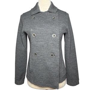 Eileen Fisher Size SP Merino Wool Bark Felted Double-knit Sweater Jacket $258
